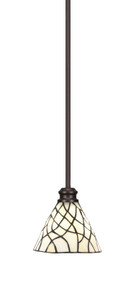Edge Stem Hung Mini Pendant, Espresso Finish, 7" Sandhill Art Glass (1151-ES-9115) Edge Stem Hung Mini Pendant, Espresso Finish, 7" Sandhill Art Glass (1151-ES-9115)