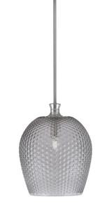 Zola Stem Hung Pendant, Brushed Nickel Finish, 12" Smoke Textured Glass (75-BN-4202)