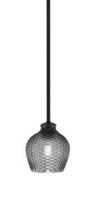 Zola Stem Hung Pendant, Matte Black Finish, 6" Smoke Textured Glass (72-MB-4602) Zola Stem Hung Pendant, Matte Black Finish, 6" Smoke Textured Glass (72-MB-4602)