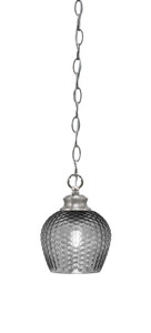 Zola Chain Hung Pendant, Brushed Nickel Finish, 6" Smoke Textured Glass (92-BN-4602) Zola Chain Hung Pendant, Brushed Nickel Finish, 6" Smoke Textured Glass (92-BN-4602)