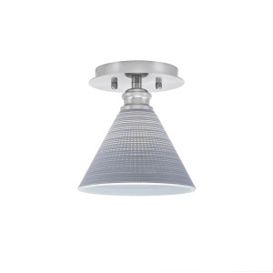 Edge 1 Light Semi-Flush, Brushed Nickel Finish, 7" Gray Matrix Glass (1160-BN-4052)