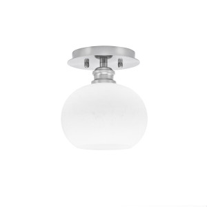 Edge 1 Light Semi-Flush, Brushed Nickel Finish, 7" White Muslin Glass (1160-BN-212)
