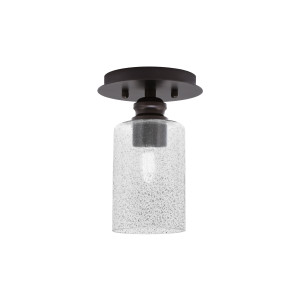Edge 1 Light Semi-Flush, Espresso Finish, 4" Smoke Bubble Glass (1160-ES-3002)