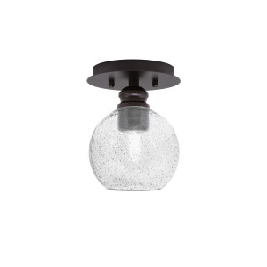Edge 1 Light Semi-Flush, Espresso Finish, 5.75" Smoke Bubble Glass (1160-ES-4102)