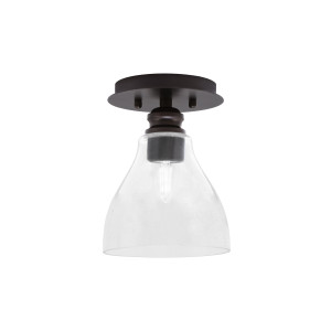 Edge 1 Light Semi-Flush, Espresso Finish, 6.25" Clear Bubble Glass (1160-ES-4760)