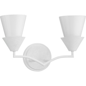Pinellas Collection Two-Light White Plaster Contemporary Vanity Light (P300496-197)