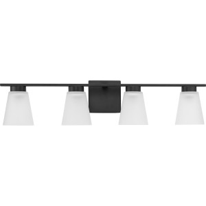 Tanner Collection Four-Light Matte Black Transitional Vanity Light (P300502-31M)