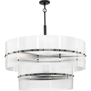Seville Collection Nine-Light Matte Black Contemporary Chandelier (P400390-31M)
