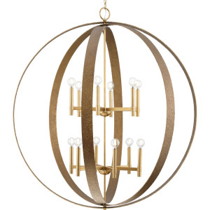 Allegheny Collection Twelve-Light Soft Gold Rustic Modern Pendant (P400409-205) Allegheny Collection Twelve-Light Soft Gold Rustic Modern Pendant (P400409-205)