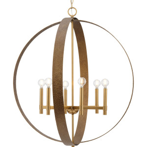 Allegheny Collection Six-Light Soft Gold Rustic Modern Pendant (P400392-205) Allegheny Collection Six-Light Soft Gold Rustic Modern Pendant (P400392-205)