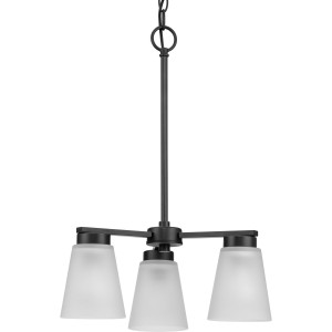 Tanner Collection Three-Light Matte Black Transitional Chandelier (P400400-31M)