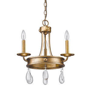 Krista 3-Light Antique Gold Chandelier (IN11027AG)