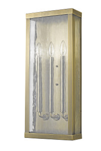 Charleston 3-Light Antique Brass Shadowbox Wall Light (Large) (1522ATB)