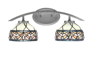 Kurve 2 Light Bath Bar, Graphite Finish, 7" Royal Merlot Art Glass (3722-GP-9485)