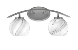 Kurve 2 Light Bath Bar, Graphite Finish, 5.75" Onyx Swirl Glass (3722-GP-4109)