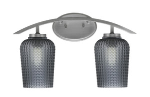 Kurve 2 Light Bath Bar, Graphite Finish, 5" Smoke Textured Glass (3722-GP-4252)