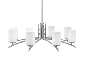 Kurve 8 Light Chandelier, Graphite Finish, 4" White Muslin Glass (3708-GP-310)