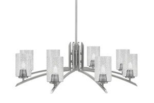 Kurve 8 Light Chandelier, Graphite Finish, 4" Smoke Bubble Glass (3708-GP-3002)