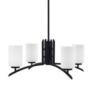 Kurve 4 Light Chandelier, Matte Black Finish, 4" White Muslin Glass (3704-MB-310)