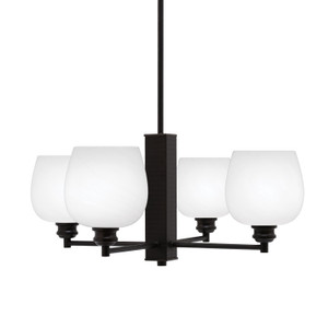 Edge 4 Light Chandelier, Espresso Finish, 6" White Marble Glass (1154-ES-4811)