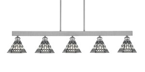 Edge 5 Light Bar, Brushed Nickel Finish, 7" Pewter Art Glass (1185-BN-9105)