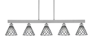 Edge 5 Light Bar, Brushed Nickel Finish, 7" Diamond Ice Art Glass (1185-BN-9185)