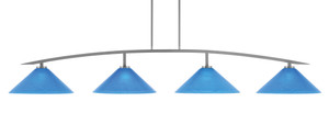 Kurve 4 Light Bar, Graphite Finish, 16" Blue Italian Glass (3734-GP-415)