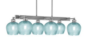 Edge 6 Light Bar, Brushed Nickel Finish, 6" Turquoise Textured Glass (1186-BN-4605) Edge 6 Light Bar, Brushed Nickel Finish, 6" Turquoise Textured Glass (1186-BN-4605)