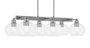 Edge 6 Light Bar, Brushed Nickel Finish, 7" Clear Bubble Glass (1186-BN-202)