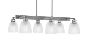 Edge 6 Light Bar, Brushed Nickel Finish, 5" Clear Ribbed Glass (1186-BN-500)