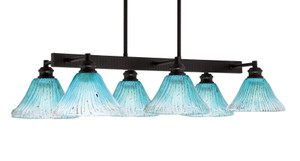 Edge 6 Light Bar, Espresso Finish, 7" Teal Crystal Glass (1186-ES-458)