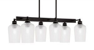 Edge 6 Light Bar, Espresso Finish, 5" Clear Textured Glass (1186-ES-4250)