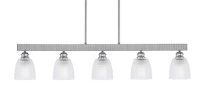 Edge 5 Light Bar, Brushed Nickel Finish, 5" Clear Ribbed Glass (1185-BN-500)