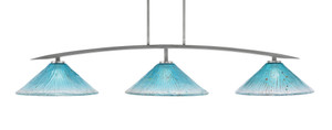 Kurve 3 Light Bar, Graphite Finish, 16" Teal Crystal Glass (3733-GP-715)