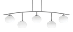 Kurve 5 Light Bar, Graphite Finish, 7" White Muslin Glass (3745-GP-212)
