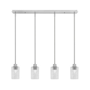 Edge 4 Light Linear Pendalier, Brushed Nickel Finish, 4" Smoke Bubble Glass (1156-BN-3002)