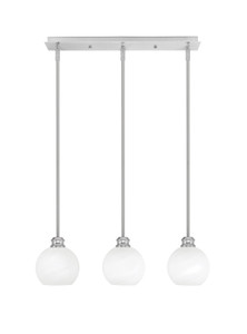 Edge 3 Light Linear Pendalier, Brushed Nickel Finish, 5.75" White Marble Glass (1153-BN-4101)
