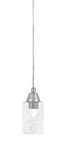Cord Mini Pendant, Brushed Nickel Finish, 4" Smoke Bubble Glass (22-BN-3002)