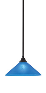 Stem Hung Pendant, Espresso Finish, 16" Blue Italian Glass (26-ES-415)