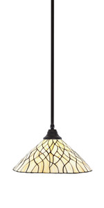 Stem Hung Pendant, Espresso Finish, 16" Sandhill Art Glass (26-ES-911)