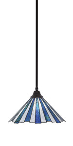 Stem Hung Pendant, Espresso Finish, 16" Sea Ice Art Glass (26-ES-932)