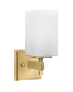 Corbin Wall Sconce, New Age Brass Finish, 3.5" Square White Marble Glass (2311-NAB-541)