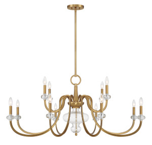 Bergdorf 12-Light Chandelier in Warm Brass (1-5803-12-322)