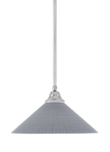 Stem Hung Pendant, Brushed Nickel Finish, 16" Gray Matrix Glass (26-BN-4012)