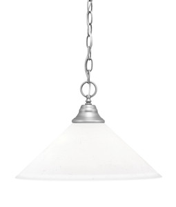 Chain Hung Pendant, Brushed Nickel Finish, 16" White Muslin Glass (10-BN-318)