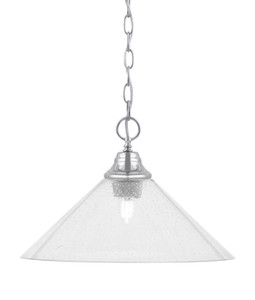 Chain Hung Pendant, Chrome Finish, 16" Clear Bubble Glass  (10-CH-308)