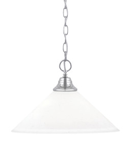 Chain Hung Pendant, Chrome Finish, 16" White Muslin Glass (10-CH-318)