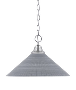 Chain Hung Pendant, Chrome Finish, 16" Gray Matrix Glass  (10-CH-4012)