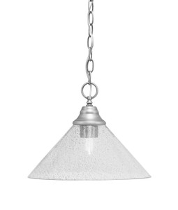 Chain Hung Pendant, Brushed Nickel Finish, 12" Smoke Bubble Glass (10-BN-2122)