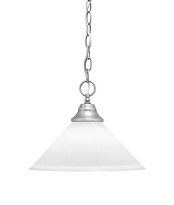 Chain Hung Pendant, Brushed Nickel Finish, 12" White Muslin Glass (10-BN-316)